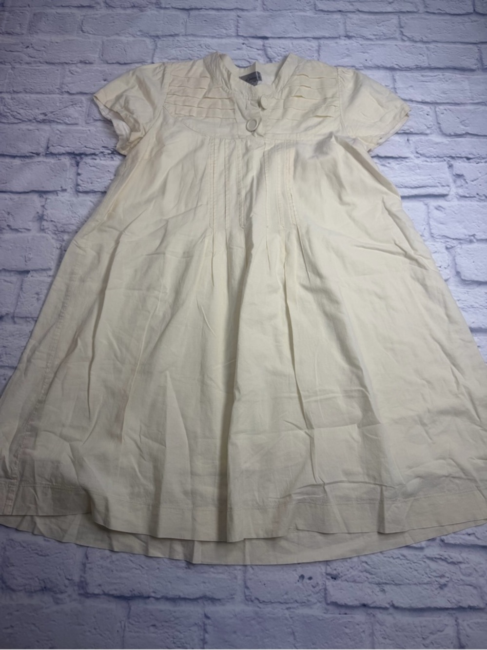 Hill House Ophelia- Girls 100% Cotton Cream Short Sleeve Dress. Classic. Size M.